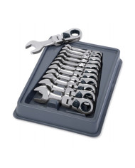 Juego de 12 llaves combinadas de trinquete de cabeza flexible