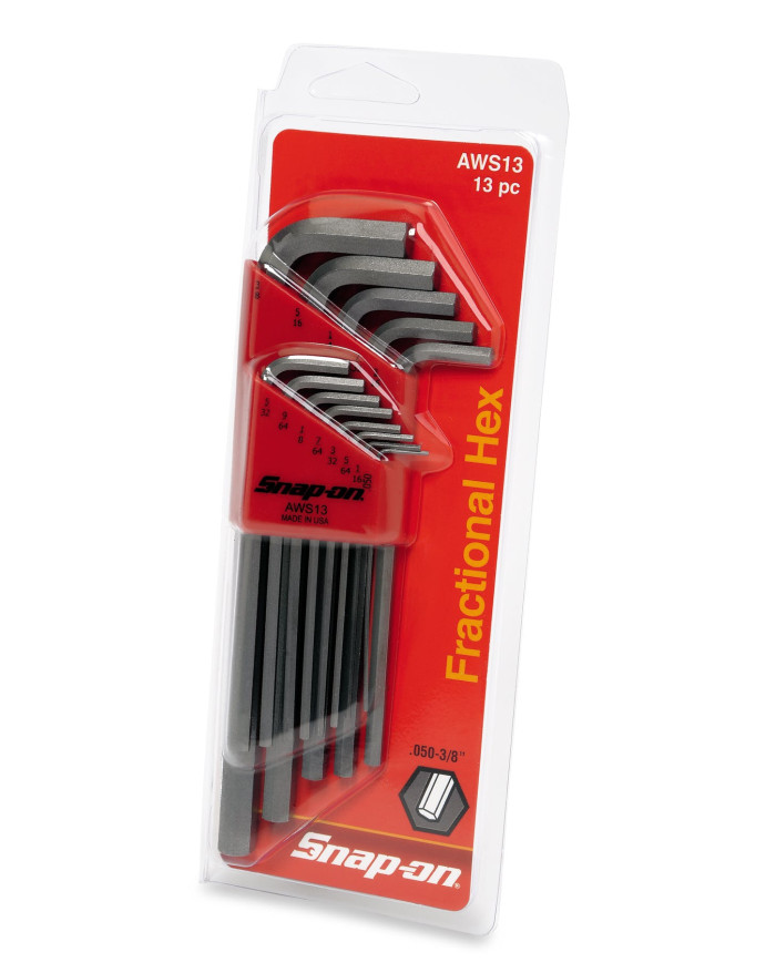 13 pc SAE L-Shaped Hex Wrench Set (1/20–3/8")