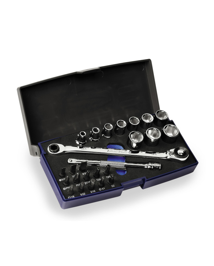 25 pc 1/4" Drive Socket/Bit Ratchet Set (Blue-Point®)