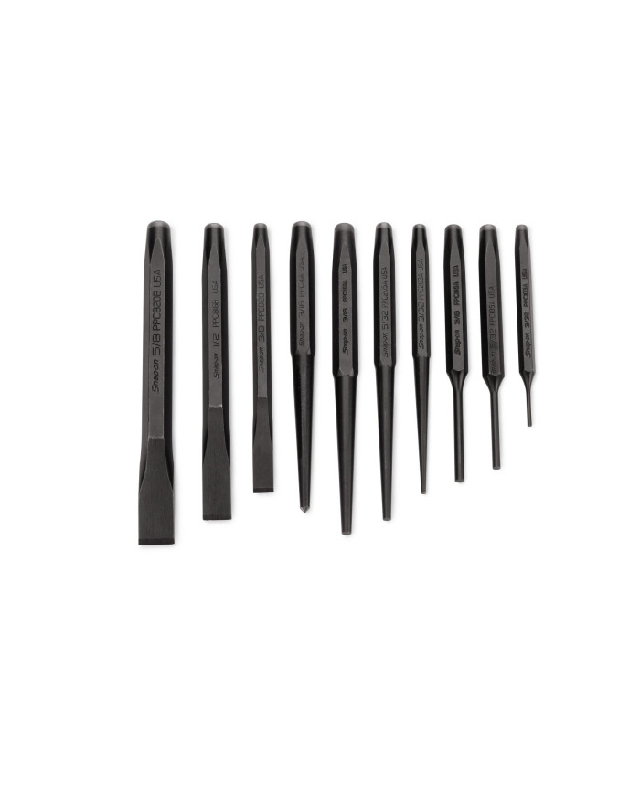 Set of 10 Steel Punches with 10 Heat Treatments - Snap-on