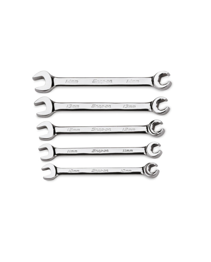Juego de 5 llaves de tuercas abiertas/abocinadas métricas de 6 puntas (10–14 mm)